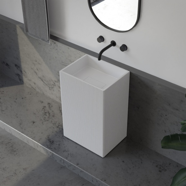 Раковина  прямоугольная Abber STEIN AS2503-H искусственный камень цвет белый матовый