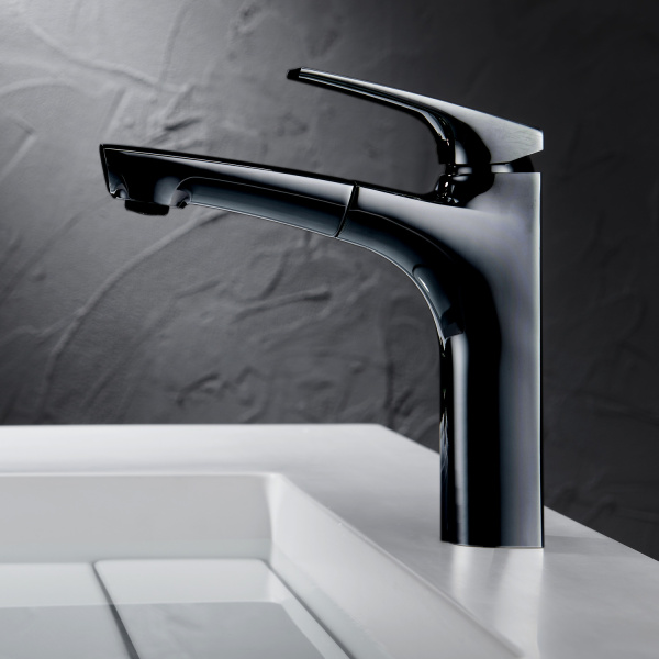 Смеситель для раковины Black&White Universe UK7901B черный