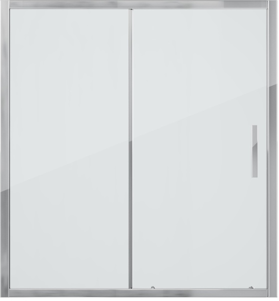 Шторка для ванны раздвижная  Grossman  GR-170/2 170 см, стекла прозрачные, профиль хром