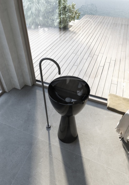 Раковина  круглая Abber Kristall AT2703Onyx полиэфирная смола цвет черный