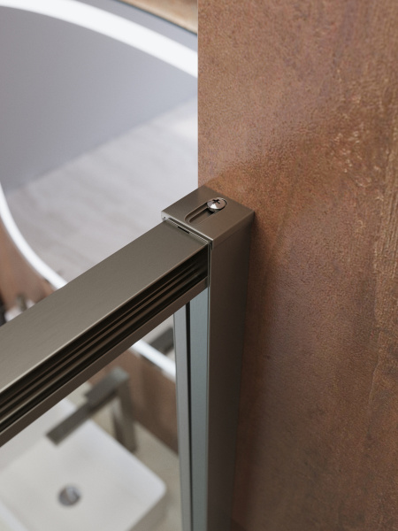 Душевой угол Cezares Lux LUX-A-FS-11-100-C-GM квадратный 100x100 стекла прозрачные, профиль оружейная сталь