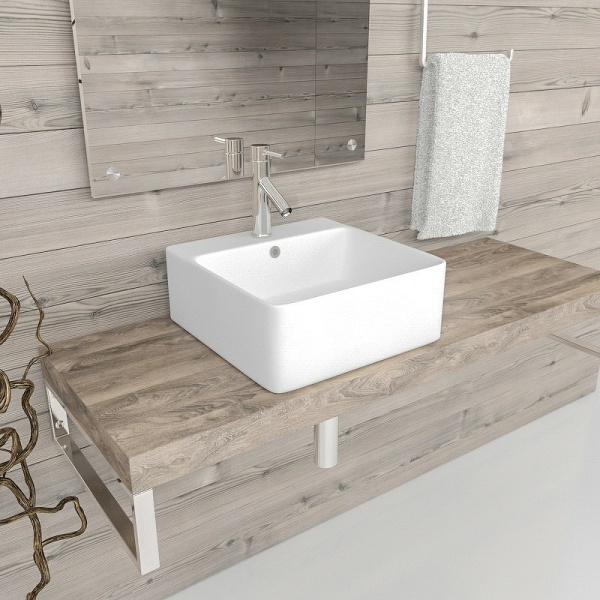 Раковина  прямоугольная Esbano CIRCON-40 ESRNCIRC40W фаянс цвет белый