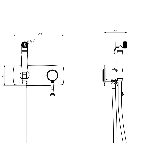 Смеситель для биде Lemark Peretto LM6319RB латунь черный кофе