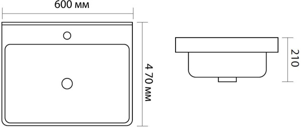 Раковина мебельная квадратная  Aquanet Ирис 00329247 керамика цвет черный матовый