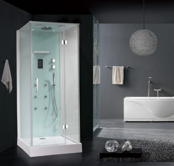 Душевая кабина с крышей Orans Basic+ SR-86120SR прямоугольная  90x100 стекла прозрачные, профиль белый