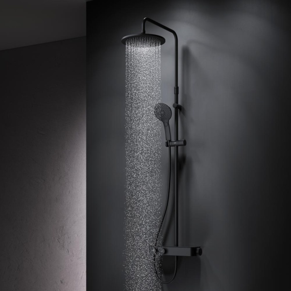 Душевая система со смесителем Am.Pm Inspire V2.0 F0750A422 монтаж настенная с термостатом черный