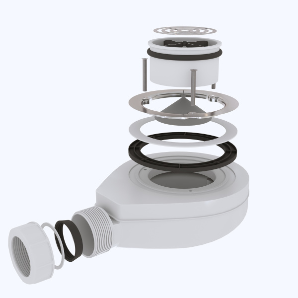 Сифон для душевых поддонов RGW S-016-1 Волна Графит 90 мм