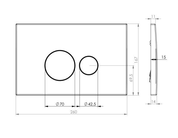 Кнопка смыва механическая D&amp;K Venice DB1029025 цвет черный матовый