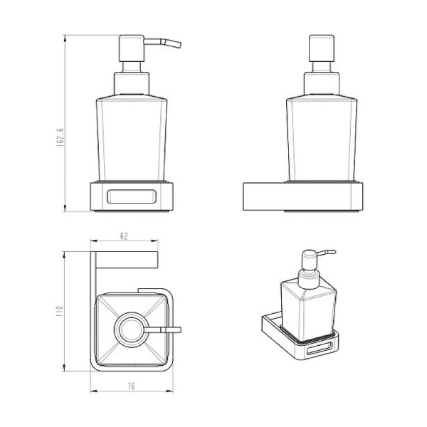 Диспенсер для мыла Boheme Q 10957-SGM