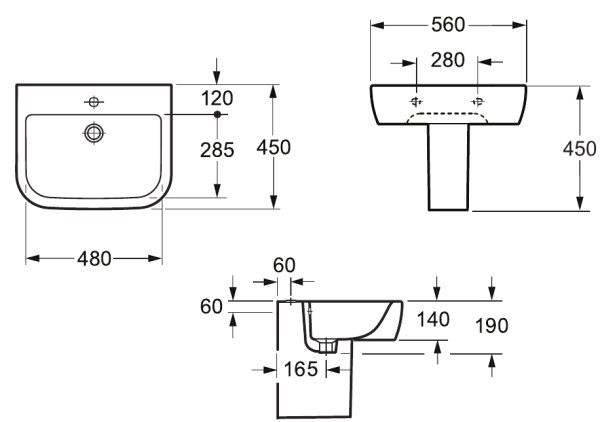 Раковина подвесная прямоугольная Allen Brau Infinity 4.21007.20 керамика цвет белый