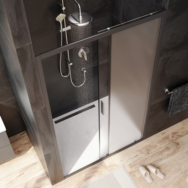 Душевая дверь Am.Pm Gem W90G-120-1-195BM 120 см стекла прозрачные матовые, профиль черный