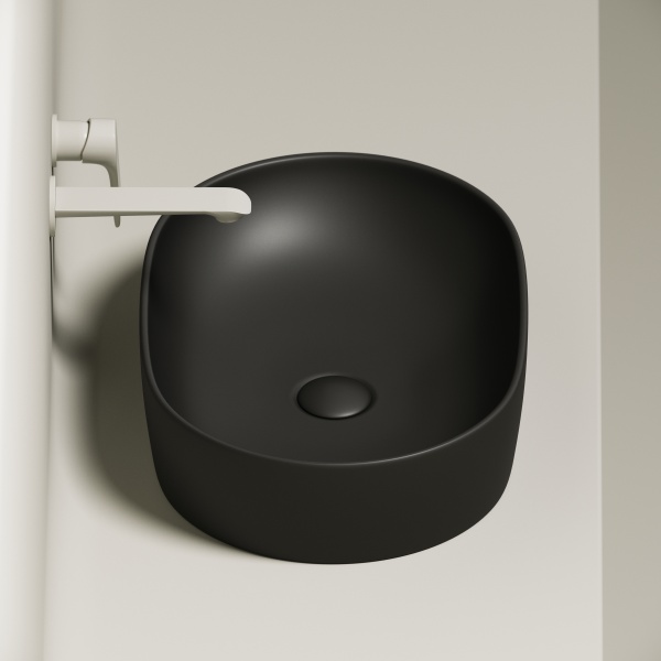 Раковина накладная овальная Ceramica Nova Element CN6047MB фарфор цвет черный матовый