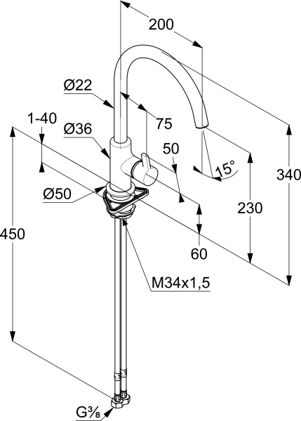 Смеситель для кухни Kludi Bingo Star XS 468030578  хром
