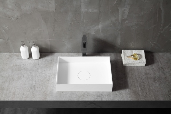 Раковина  прямоугольная Abber STEIN AS2621 искусственный камень цвет белый матовый