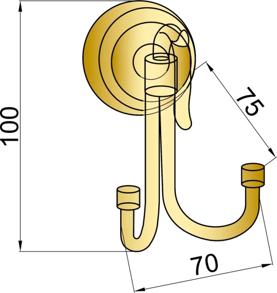 Крючок для полотенец Boheme Medici 10606 латунь