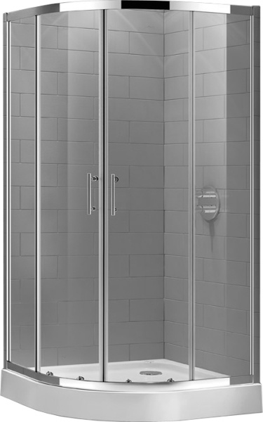 Душевой угол Cezares Eco ECO-O-R-2-100-C-Cr четверть круга  стекла прозрачные, профиль хром