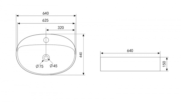 Раковина накладная овальная Abber Bequem AC2112 фаянс цвет белый
