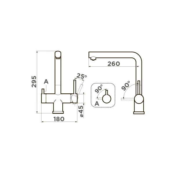 Смеситель для кухни Omoikiri Takamatsu 4994085 с подключением к фильтру нержавеющая сталь