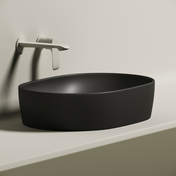 Раковина накладная овальная Ceramica Nova Element CN6047MB фарфор цвет черный матовый