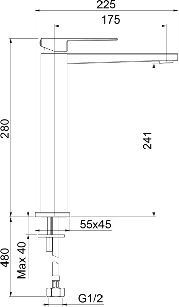 Смеситель для раковины Webert Pegaso PE830402560SSE черный