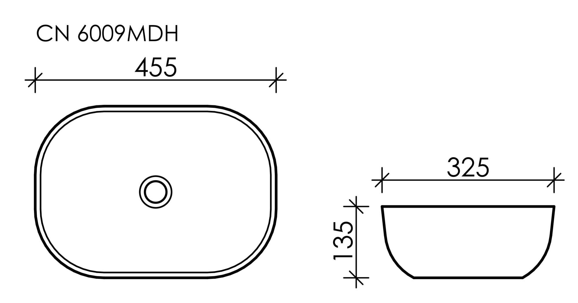 Раковина накладная прямоугольная Ceramica Nova Element CN6009MDH фарфор цвет темно-серый матовый