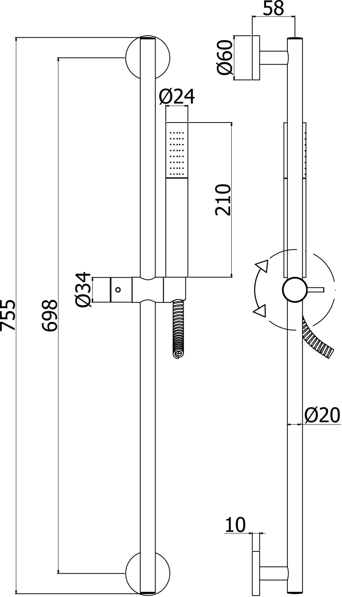 Душевой гарнитур Paffoni Life ZSAL135CRAG  