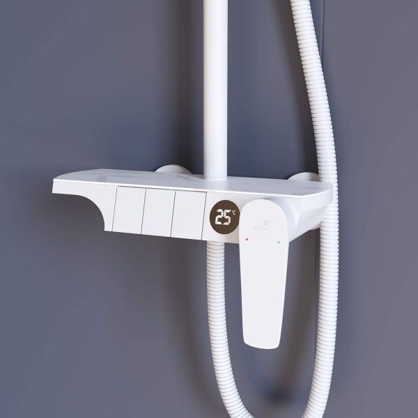 Душевая система со смесителем RGW Shower Panels 51140133-03 монтаж настенная без термостата белый