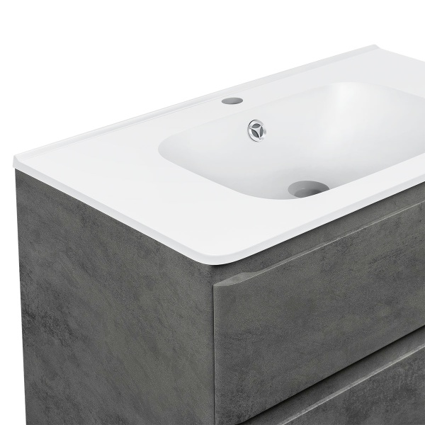 Раковина мебельная прямоугольная Vincea  VCB-2VP800W литьевой мрамор цвет белый