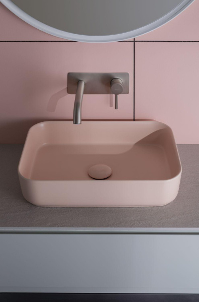 Раковина накладная прямоугольная Allen Brau Fantasy 4.11021.SM керамика цвет розовый