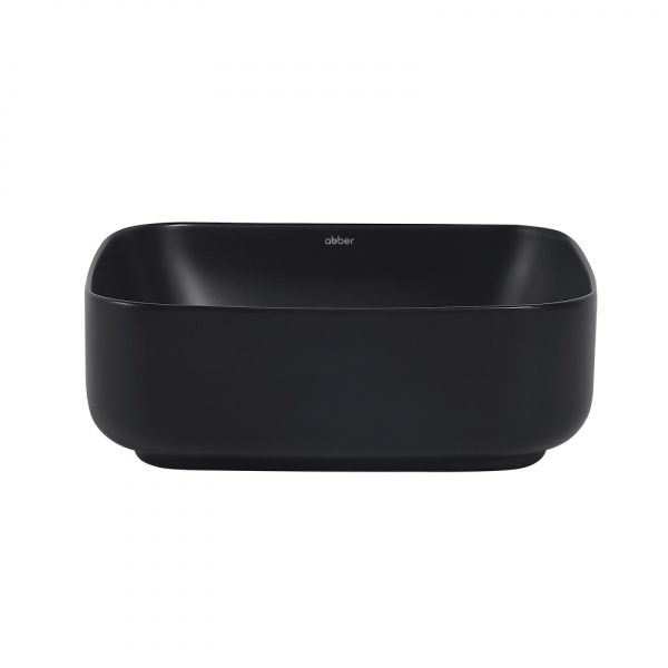 Раковина накладная квадратная  Abber Rechteck AC2211MB фаянс цвет черный матовый