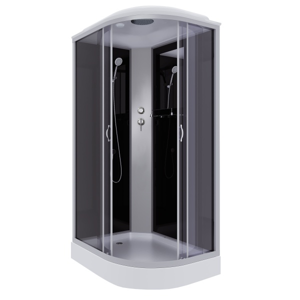 Душевая кабина с крышей Niagara Classic NG-3512-14L асимметричная  120x80 стекла тонированные, профиль матовый хром