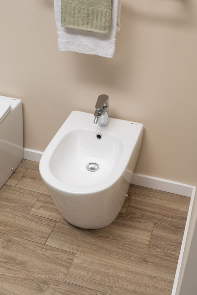 Биде приставное Aquanet Atago Atago 2.0 B1 керамика, цвет белый