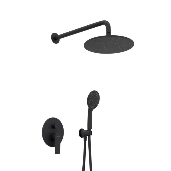 Душевая система со смесителем Cezares Nautic NAUTIC-DSIP-NOP монтаж встраиваемая  в стену без термостата черный матовый