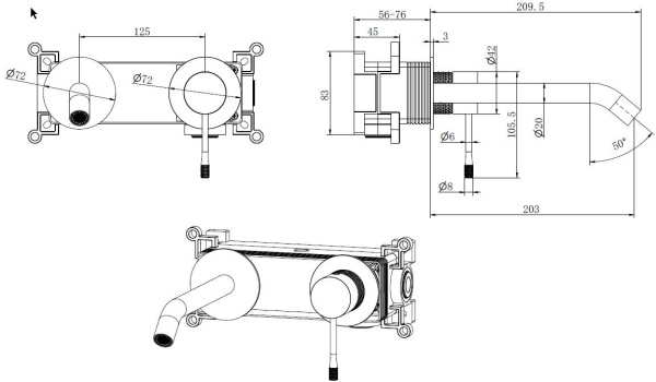 Смеситель для раковины Allen Brau Priority 4.0 5.31C03-BN брашированный никель