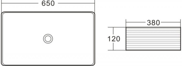 Раковина накладная прямоугольная BelBagno  BB1408 фаянс цвет белый