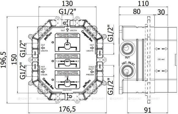 Встраиваемая часть смесителя Paffoni COMPACT BOX CPBOX001  