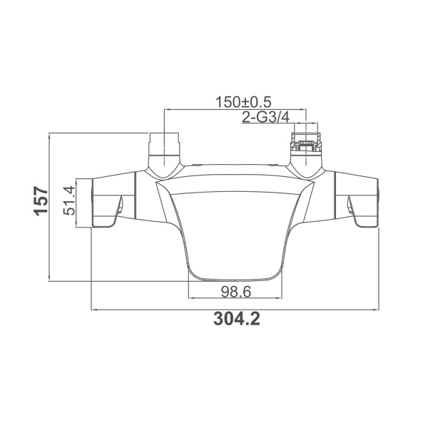 Смеситель для ванны или душа D&K Bayern DA2143201 настенный 
с термостатом хром