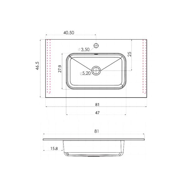 Раковина Vincea  VCB-2N800W мебельная цвет белый