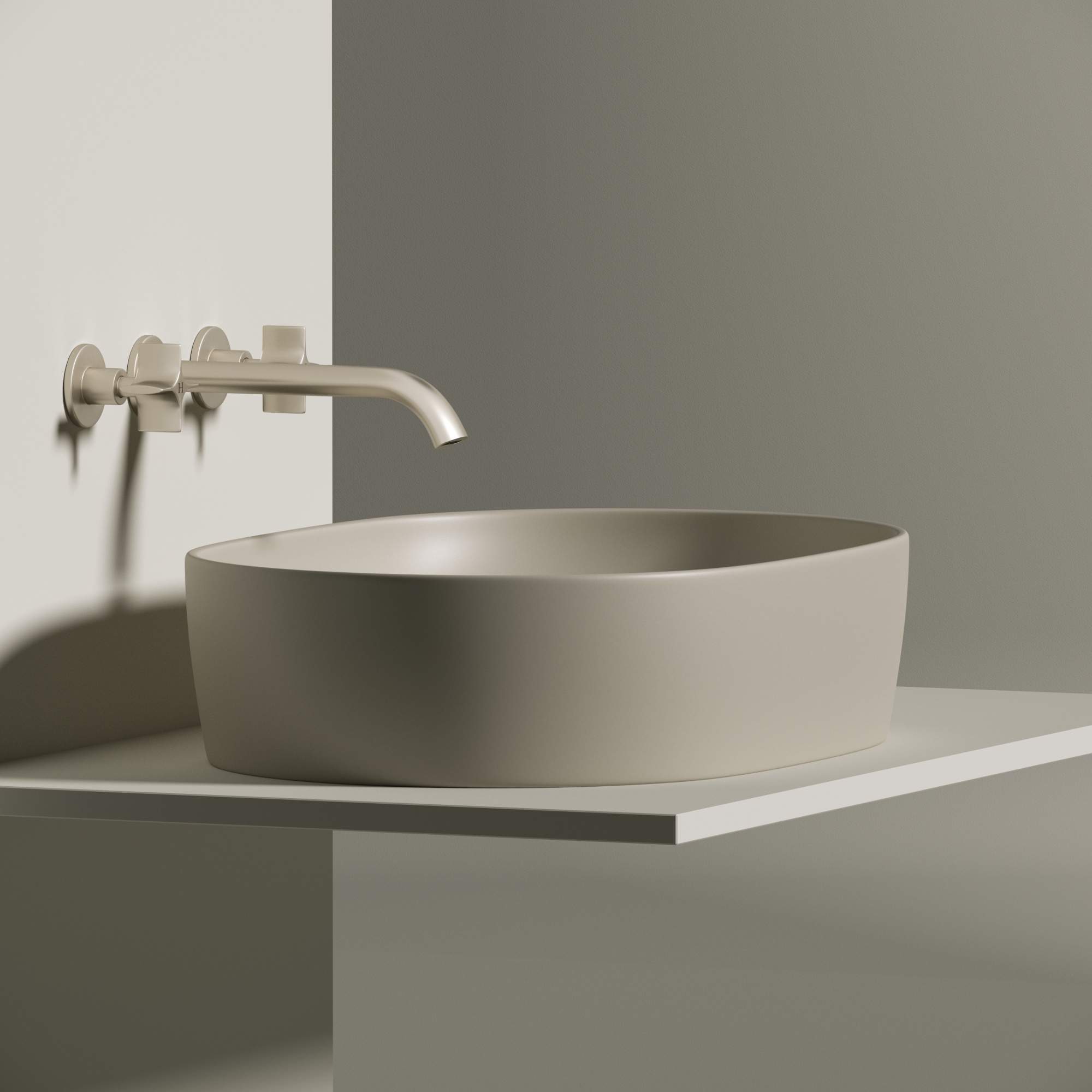 Раковина накладная овальная Ceramica Nova Element CN6047MC фарфор цвет бежевый матовый