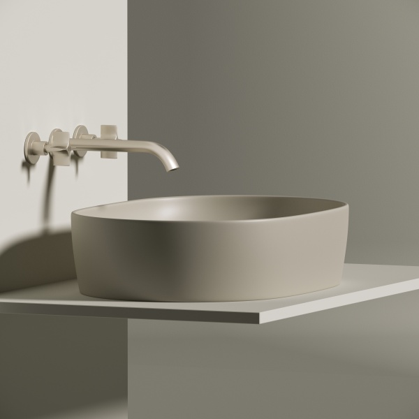 Раковина накладная овальная Ceramica Nova Element CN6047MC фарфор цвет бежевый матовый