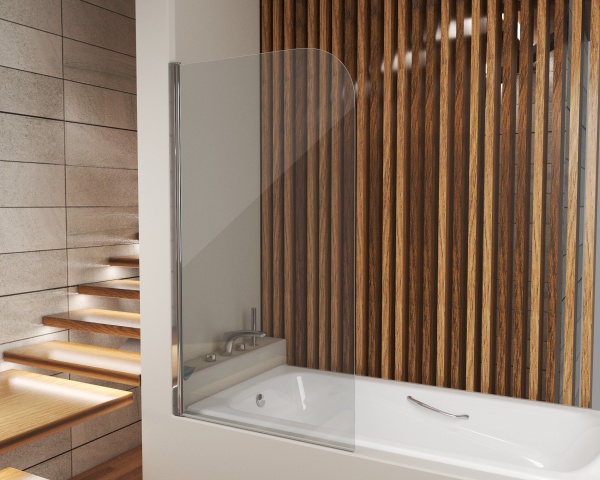 Шторка для ванны распашная  Grossman  GR-100 80 см, стекла прозрачные, профиль хром