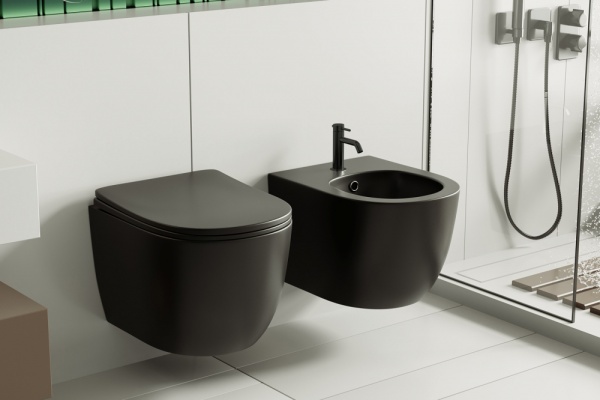 Биде подвесное Abber Bequem AC1150MB фарфор, цвет черный матовый
