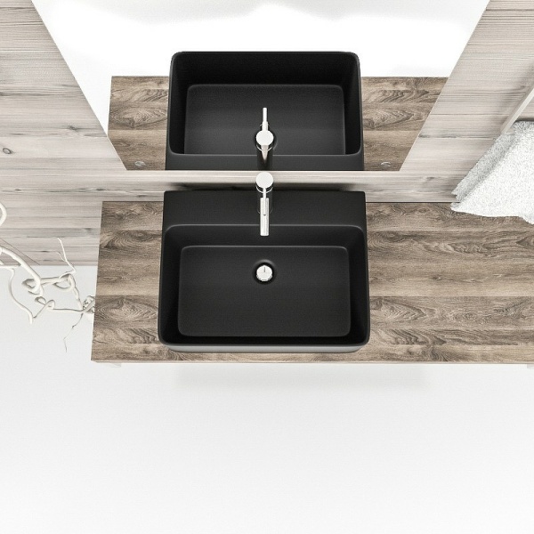 Раковина  прямоугольная Esbano CIRCON-52 ESRNCIRC52MB фаянс цвет черный матовый