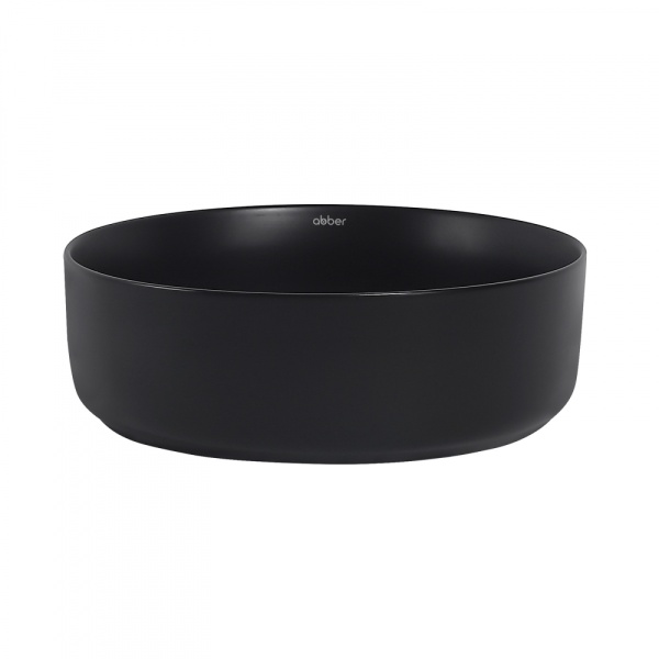 Раковина накладная круглая Abber Bequem AC2108MB фаянс цвет черный матовый