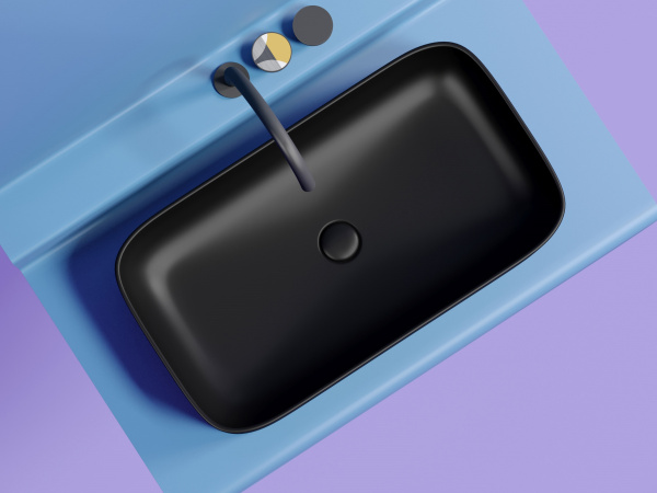 Раковина накладная прямоугольная Ceramica Nova Element CN6054MB фарфор цвет черный матовый