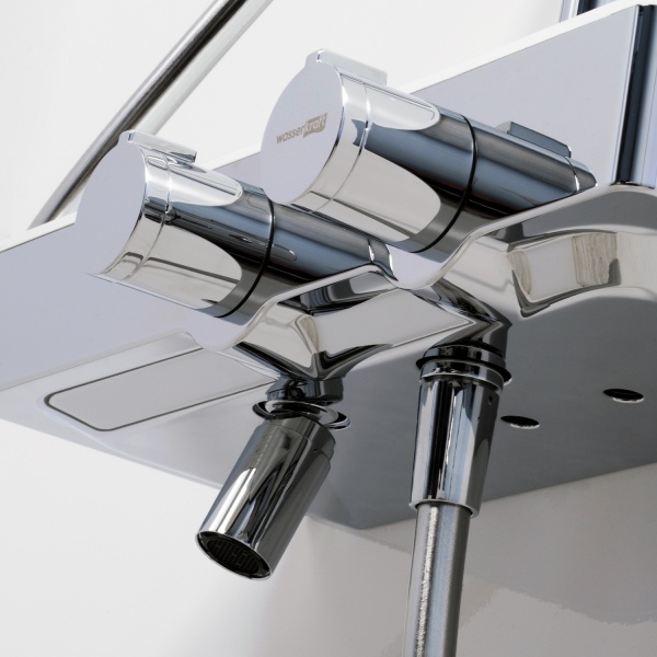 Душевая система со смесителем Wasserkraft  A113.116.155.CH Thermo монтаж настенная с термостатом хром