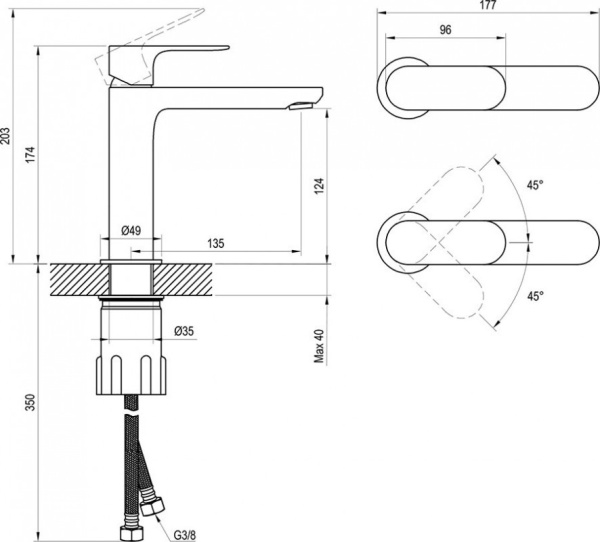 Смеситель для раковины Ravak Eleganta X070253 белый вельвет