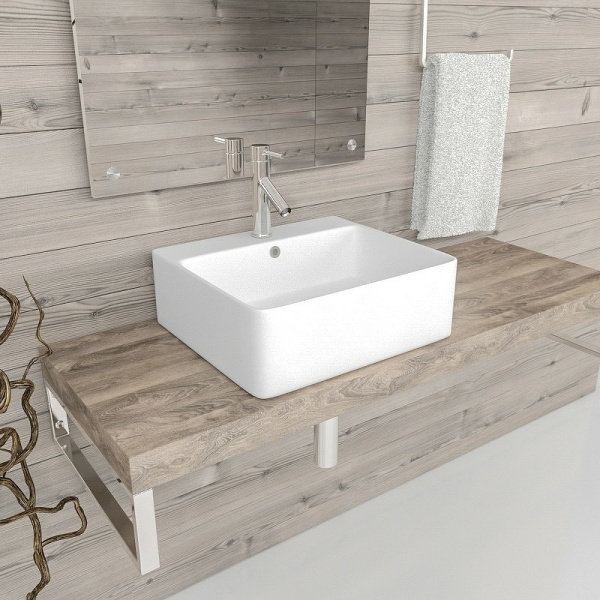 Раковина  прямоугольная Esbano CIRCON-46 ESRNCIRC46W фаянс цвет белый