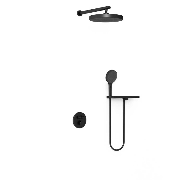 Душевая система со смесителем Vincea Inspire VSFW-3I22MT2RMB монтаж встраиваемая в стену с термостатом черный матовый