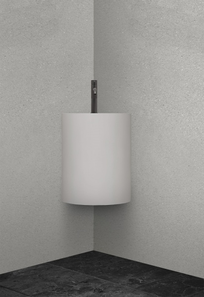 Раковина  угловая Abber STEIN AS2625 искусственный камень цвет белый матовый